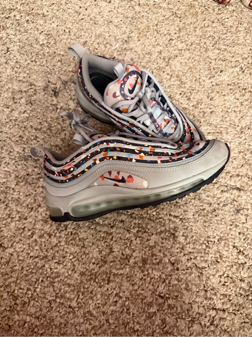 Nike Kids' Air Max 97 Sneakers - Light Gray with Multicolor Confetti